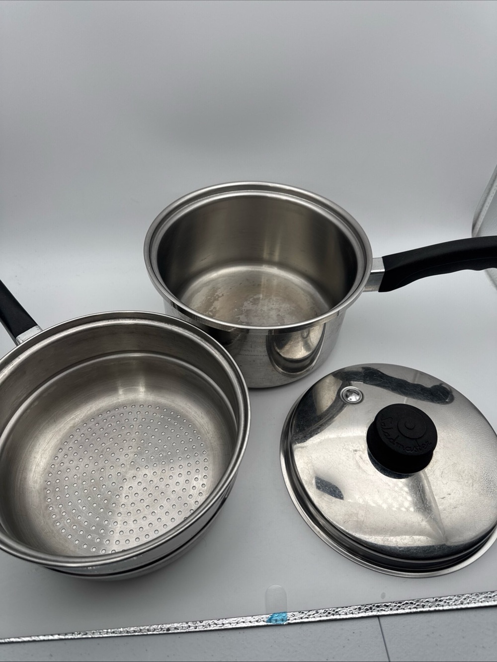 Saladmaster 3 Qt Saucepan Steamer Insert Vapo Lid T304S 3 piece USA